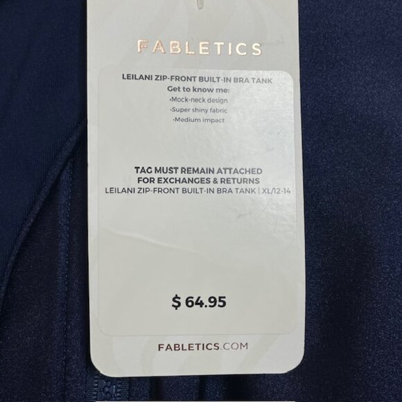 FABLETICS Leilani Zip-Front Built-In Bra Tank - Size XL - Picture 8 of 8